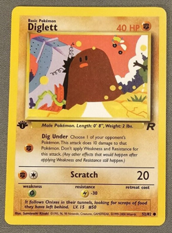 NM - Diglett - 52/82 - 1st Edition - Team Rocket - Pokemon Card - Image 1
