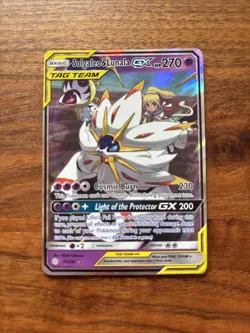 Pokemon TCG Solgaleo & Lunala GX Holo Card 75/236 Sun & Moon Cosmic Eclipse - Image 1