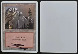 SIGNED MtG Magic Douglas Shuler Revised Artist Proof _ MOUNTAIN [A] _VHTF 1/100! - Image 1