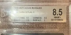 Graded Dark Ritual Foil - BGS Beckett 8.5 - Mercadian Masques - Image 2