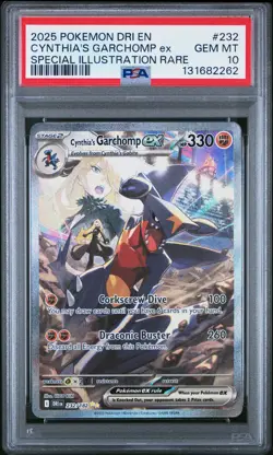 2025 POKEMON DRI SPECIAL ILLUSTRATION RARE #232 CYNTHIA'S GARCHOMP EX PSA 10 - Image 1