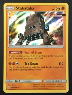 Pokemon TCG Stakataka 106/214 SM Unbroken Bonds Holo Rare NM - Image 1