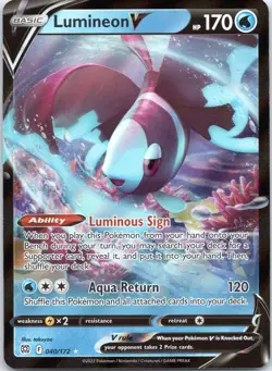 Lumineon V - 040/172 - Brilliant Stars - Pokemon TCG - HOLO - Image 1