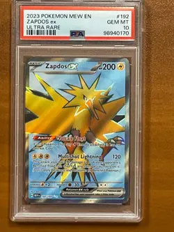 GEM MINT PSA 10 Scarlet & Violet 151 Zapdos ex 192/165 Holo Ultra Rare Pokemon - Image 1