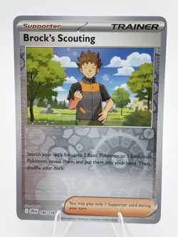 Pokemon TCG Brock's Scouting - 146/159 - SV09: Journey Together - Reverse Holo - Image 1