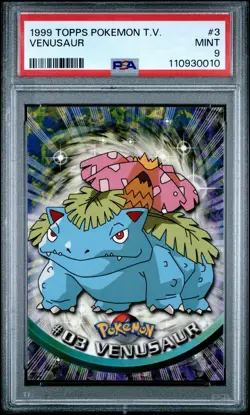 1999 TOPPS POKEMON TV #3 VENUSAUR PSA 9 - Image 1