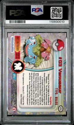 1999 TOPPS POKEMON TV #3 VENUSAUR PSA 9 - Image 2