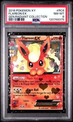 2016 POKEMON GENERATIONS RADIANT COLLECTION FLAREON EX #RC6 PSA 8 NM #120768375 - Image 1