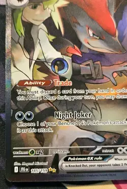 Pokemon TCG N’s Zoroark ex 185/159 SV09: Journey Together Special Illustration - Image 4