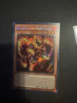 Yu-Gi-Oh! Red Lotus King, Flame Crime (BLTR-EN028) Secret Rare 1st Ed NM/M - Image 1