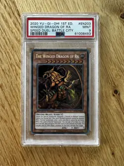 PSA 9 Winged Dragon Of RA 1st Edition Speed Duel Battle City Yu-Gi-Oh! #EN203 - Image 1