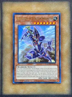 Yugioh Buster Blader, the Destruction Swordmaster MAGO-EN100 Rare 1st Ed LP - Image 1