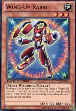 Yugioh! LP Wind-Up Rabbit - CT09-EN010 - Super Rare - Limited Edition Lightly Pl - Image 1
