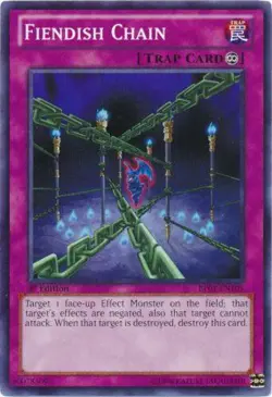 Yugioh! MP Fiendish Chain - BP01-EN105 - Common - 1st Edition Moderately Played, - Image 1