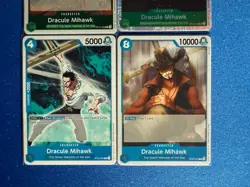Dracule Mihawk One Piece TCG 4-card lot OP12 Super Rare+OP10 Rare+more - PWE - Image 4