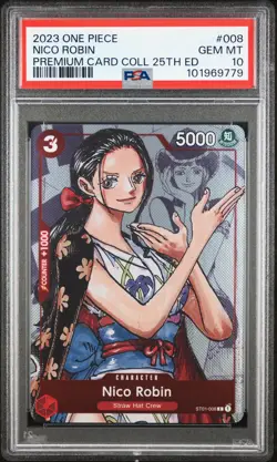 2023 ONE PIECE PREMIUM CARD COLLECTION 25TH EDITION #008 NICO ROBIN PSA 10 - Image 1