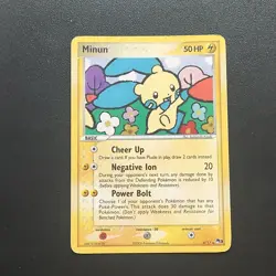Pokemon Minun 004/017 Rare Holo POP Series 3 English TCG Card - Image 1