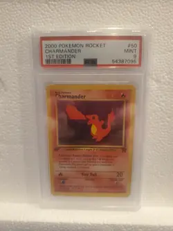 Charmander - 50/82 1st Edition Team Rocket Pokemon Card PSA 9 MINT - Image 1