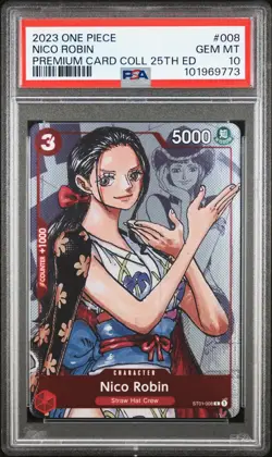 2023 ONE PIECE PREMIUM CARD COLLECTION 25TH EDITION #008 NICO ROBIN PSA 10 - Image 1