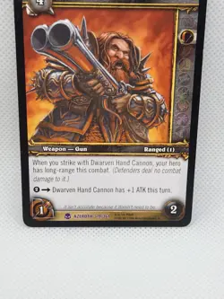 2006 Dwarven Hand Cannon Azeroth World of Warcraft TCG Epic Rare Weapon Gun Card - Image 3
