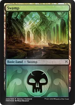 1x Swamp - Dimir (A02) - Foil Ravnica Weekend Promo Moderate Play MTG Magic - Ki - Image 1