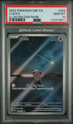 2023 Pokemon Obf EN Obsidian Flames Cleffa Illustration Rare #202 - PSA 10 - Image 1
