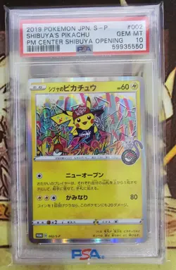2019 POKEMON JPN S PROMO POKEMON CENTER SHIBUYA OPENING SHIBUYA'S PIKACHU PSA 10 - Image 1
