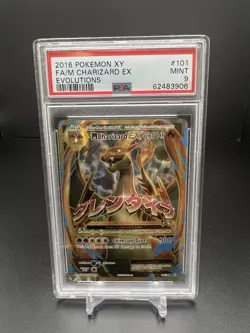 2016 POKEMON XY EVOLUTIONS #101 FULL ART/M CHARIZARD EX PSA 9 - Image 1