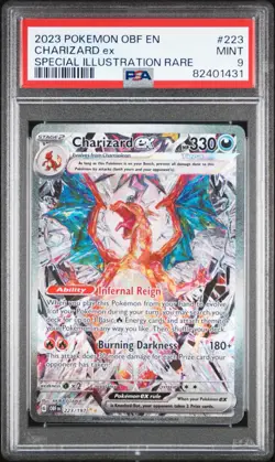 2023 POKEMON OBF EN-OBSIDIAN FLAMES SPECIAL ILLUSTRATION RARE CHARIZARD EX PSA 9 - Image 3