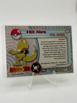 1999 Topps Pokemon TV #63 Abra Silver Foil Black Logo embossed rays holo lp - Image 2