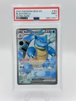 Pokemon TCG Blastoise EX Holo Ultra Rare Card Scarlet VIOLET-151, 184/165, PSA 9 - Image 3