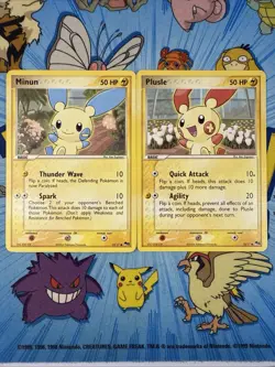 POKEMON POP CARD (Series 1) Plusle 13/17 & Minun 12/17 LP Free Shipping - Image 1