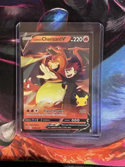 Lance's Charizard V SWSH133 Celebrations Black Star Promo Holo Pokemon Card NM - Image 1