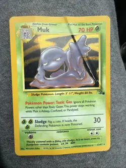 Pokemon TCG Muk Holo Rare Card 13/62 Fossil - Image 1