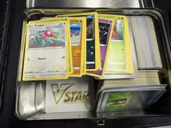 Pokemon Card Bulk Lot in Metal Tin - Random Cards w/ Some Holos Shown. 3lbs - Image 5