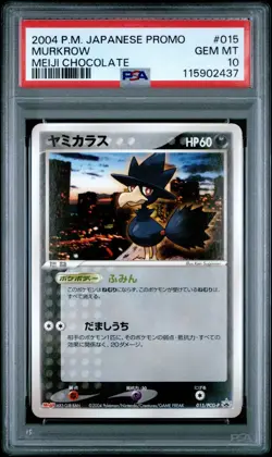 PSA 10 Gem Mint Murkrow 015/PCG-P Meiji Chocolate Promo Japanese Pokemon Card - Image 1