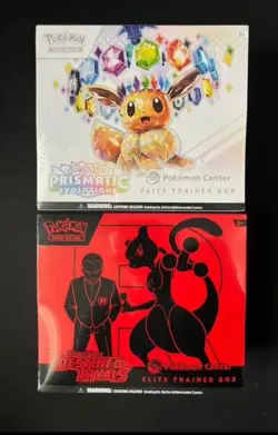 Pokemon Center Etb Prismatic And Detained Rivals Total Of 2 New Sealed Cards - Image 1