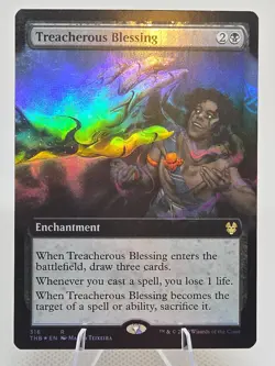 Treacherous Blessing FOIL (Extended Art) X THB MTG Theros Beyond Death - Image 1