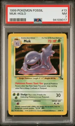 PSA 7 - 1999 Pokemon Fossil MUK HOLO #13 (9017) - Image 1