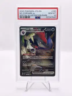 2025 POKEMON JTG EN-JOURNEY TOGETHER #185 N'S ZOROARK EX PSA 10 - Image 1
