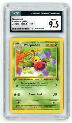 Pokemon 1st Edition Jungle Weepinbell #48/64 CGC 9.5 Mint + WOTC - Image 1