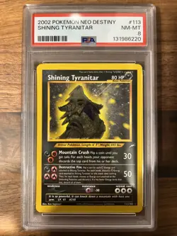 2002 POKEMON NEO DESTINY #113 SHINING TYRANITAR PSA 8 - Image 1