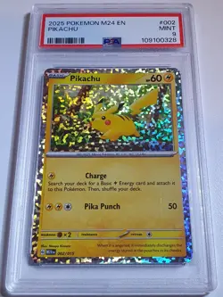 2025 Pokemon Pikachu 002/015 M24 EN McDonald's Promo Dragon Discovery - PSA 9 - Image 1