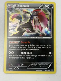 Pokemon Zoroark 91/162 Holo XY BREAKthrough Holo 2015 - LP - Image 1