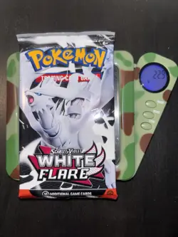 22.9g HEAVY Pokemon Scarlet & Violet White Flare Booster Pack New Sealed - Image 1