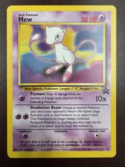 Pokemon TCG: 1999-2000 Vintage Rare -- Mew Promo #8 WOTC Black Star LP - Image 1