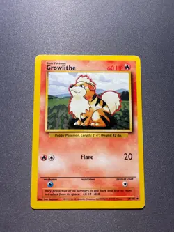 Pokemon TCG Growlithe Base 28/102 Regular 1999-2000 Wizards Base Set - Image 1