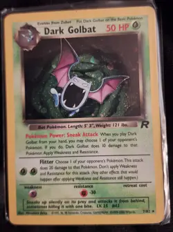 Pokemon Dark Golbat Holo Rare TCG Card Unlimited 7/82 DA102091 - Image 1