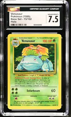 CGC 7.5 Venusaur 1999 Base Set 15/102 Holo Pokemon Card - Image 1