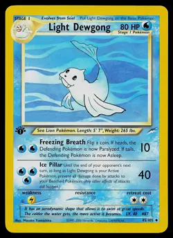 Pokemon Card - Light Dewgong Neo Destiny 45/105 Uncommon 1st Edition - Image 1